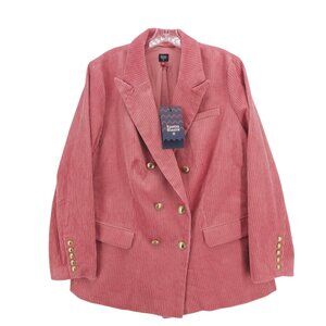 NWT ROWING BLAZERS Target Rose Pink Corduroy Double Breasted Blazer Women’s XXL